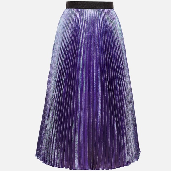 CHRISTOPHER KANE pleated skirt plisse purple midi holidays party - Picture 2 of 7
